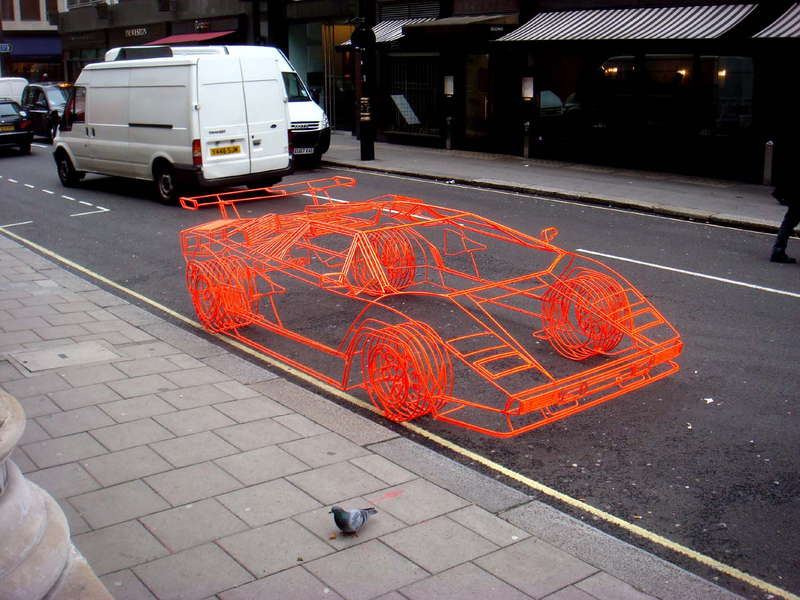 Illustration for article titled Artist Creates Wireframe Lamborghini Countach
